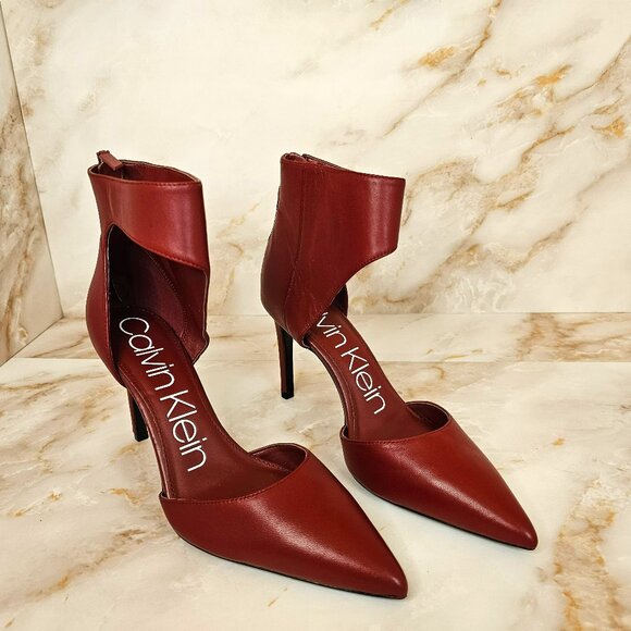 Calvin Klein Rajon Stiletto Heels, Red, Size 8.5 - Picture 1 of 5
